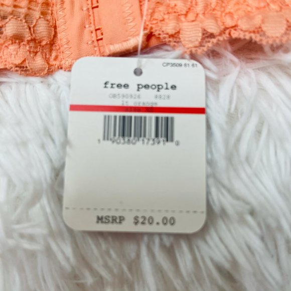 Free People Orange Galloon Lace Halter Bralette XS - Picture 7 of 8